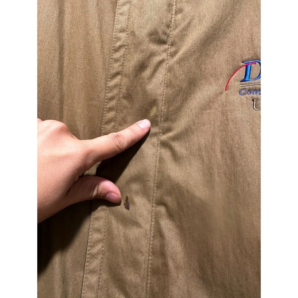 Woolrich Bomber Barn Coat Mens XXL Tan Flannel Plaid Lined Wool Chores Collared